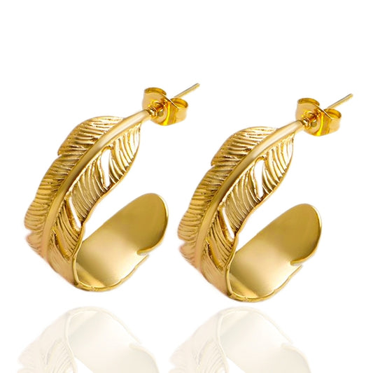 Glamour Leaf Hoop Earrings