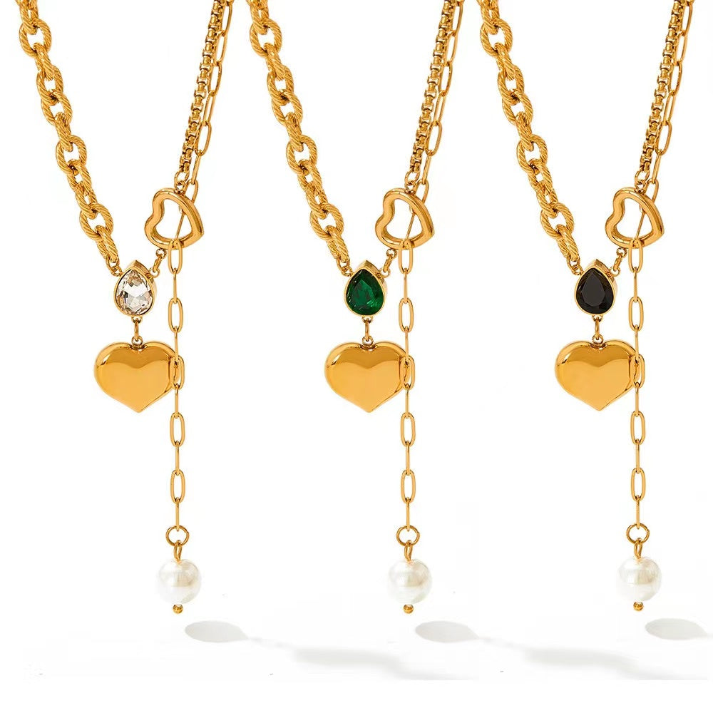Merry Heart tear drop necklace
