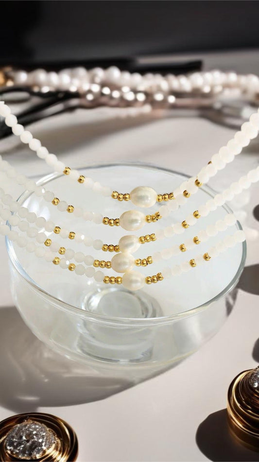 Crystals Pearl Necklace