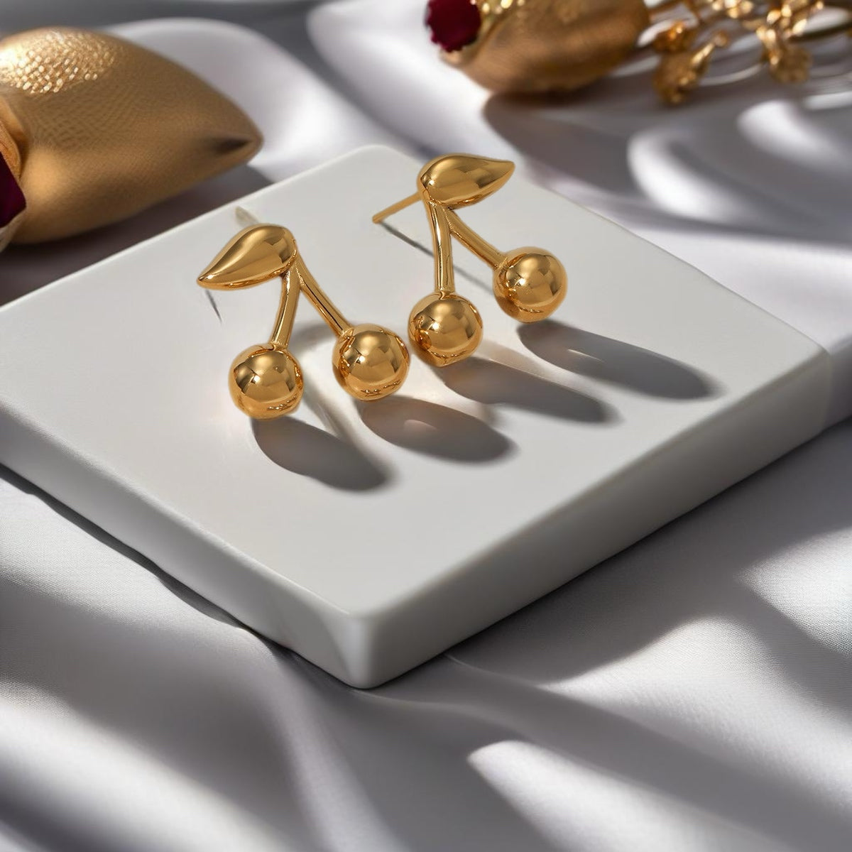Golden Cherries Earrings