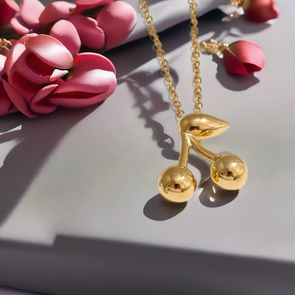 Golden Cherries Necklace
