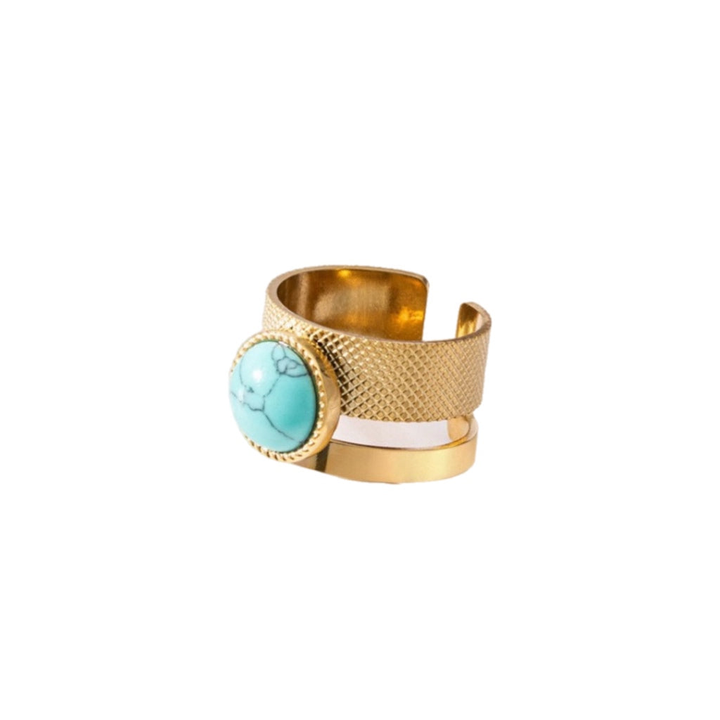 Turquoise round expandable ring