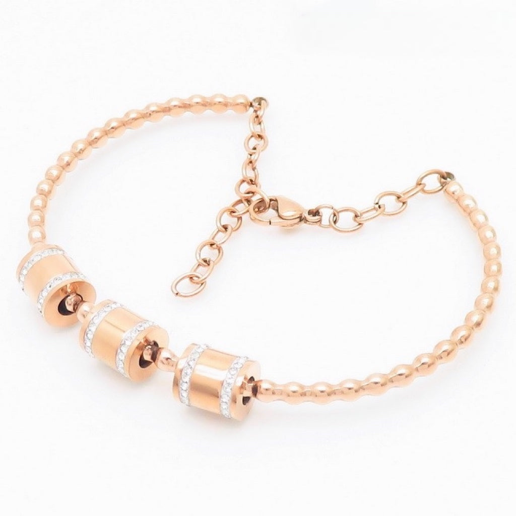 Princess look bangle bracelet rose gold