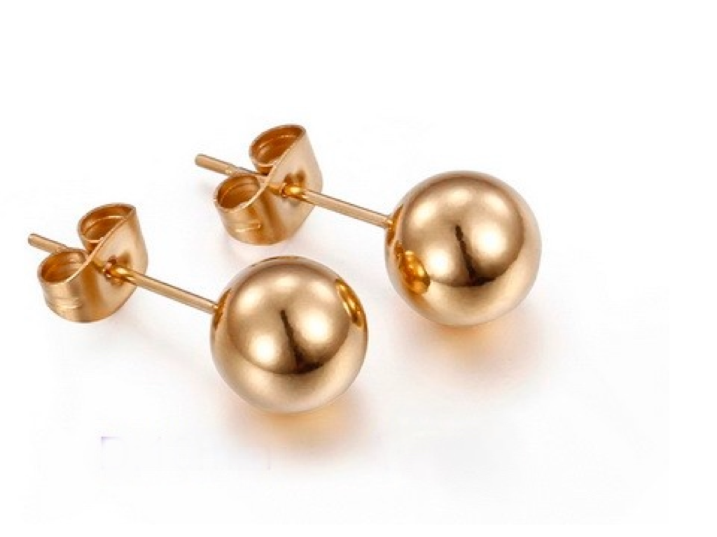 White/Gold beads necklace and earrings set