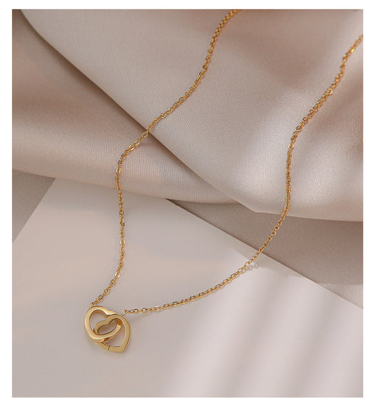 Double heart necklace