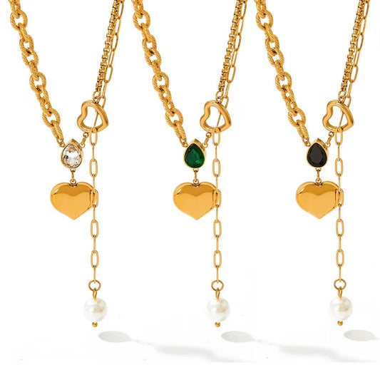 Merry Heart tear drop necklace