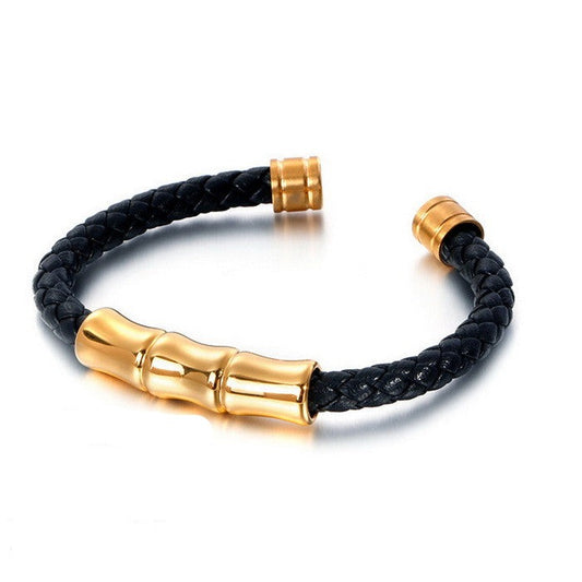 Men Black and gold bracelet