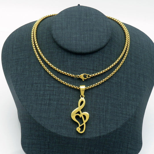 Music note pendant and necklace