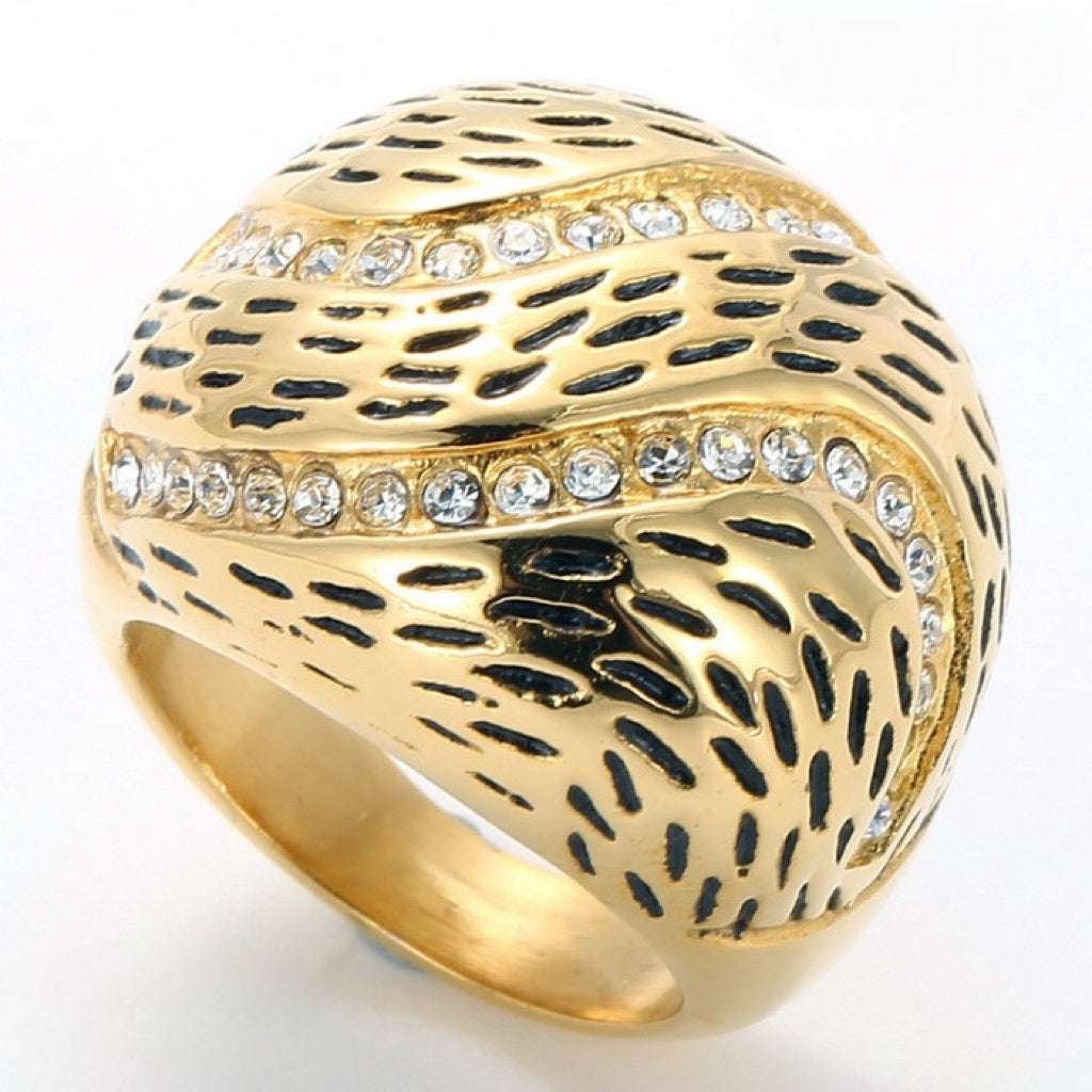 Mother of the princess gold ring with rhinestones